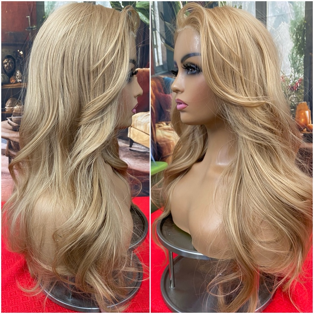 Strawberry blonde lace front wig